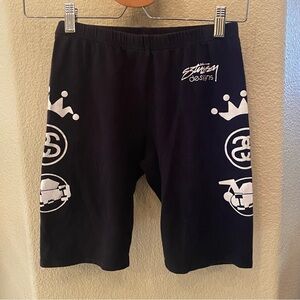 STUSSY Black White Graphic Shorts Size Xsmall